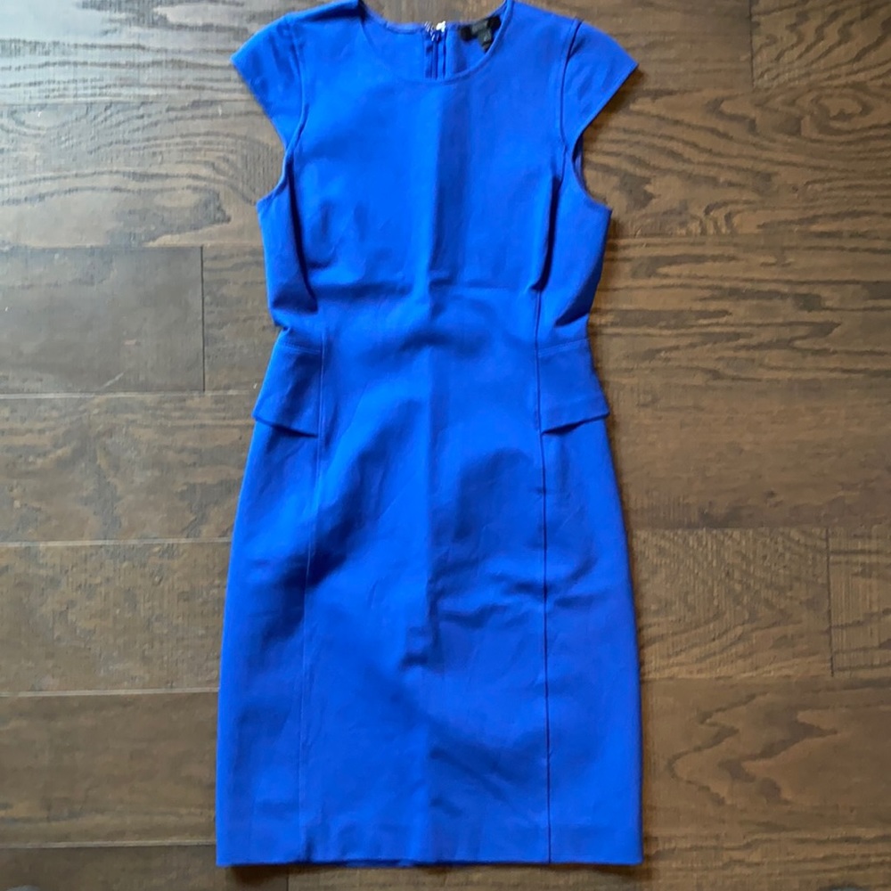 J. Crew blue interview dress.